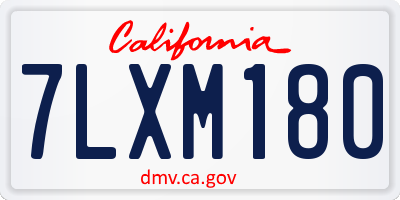 CA license plate 7LXM180