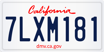CA license plate 7LXM181