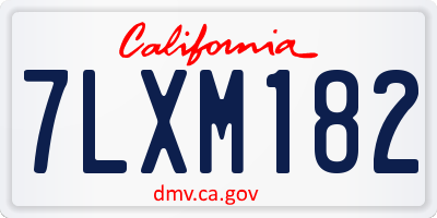 CA license plate 7LXM182