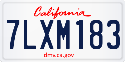 CA license plate 7LXM183