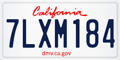 CA license plate 7LXM184