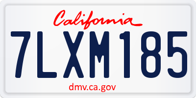 CA license plate 7LXM185