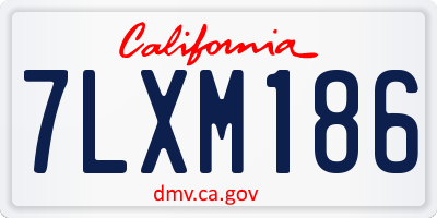 CA license plate 7LXM186