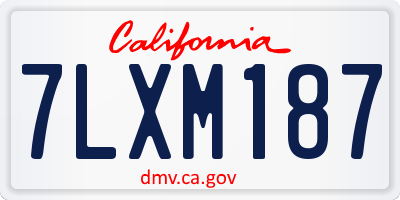 CA license plate 7LXM187