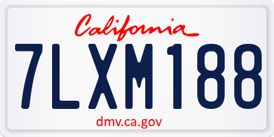 CA license plate 7LXM188