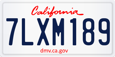 CA license plate 7LXM189