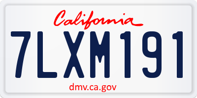 CA license plate 7LXM191