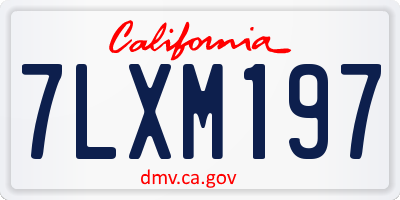 CA license plate 7LXM197