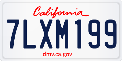 CA license plate 7LXM199