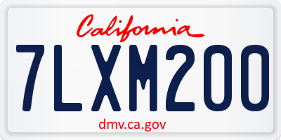 CA license plate 7LXM200
