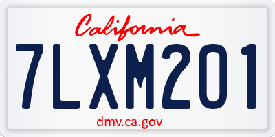 CA license plate 7LXM201