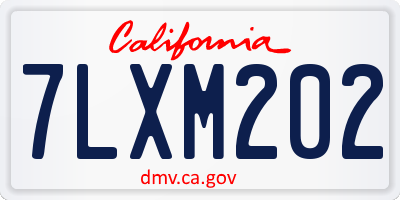 CA license plate 7LXM202
