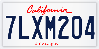 CA license plate 7LXM204