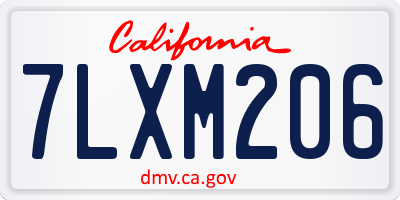 CA license plate 7LXM206
