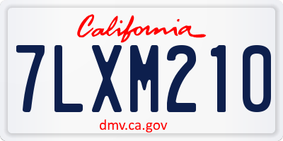 CA license plate 7LXM210