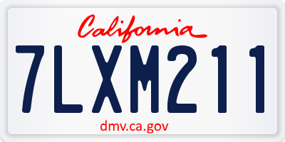 CA license plate 7LXM211