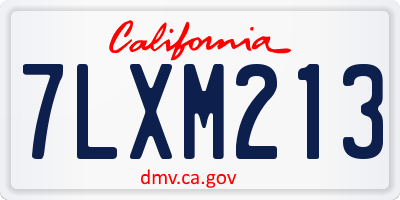 CA license plate 7LXM213