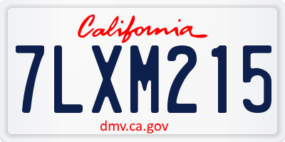 CA license plate 7LXM215