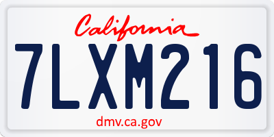 CA license plate 7LXM216