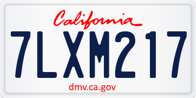 CA license plate 7LXM217