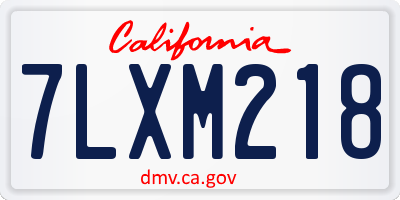 CA license plate 7LXM218