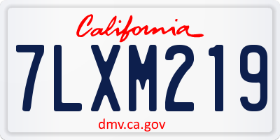 CA license plate 7LXM219