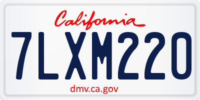CA license plate 7LXM220