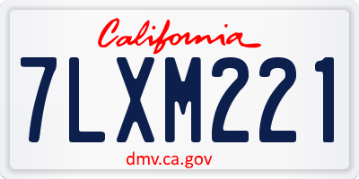 CA license plate 7LXM221