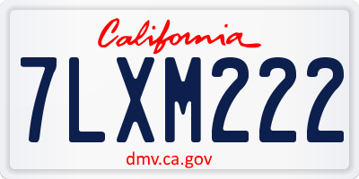 CA license plate 7LXM222