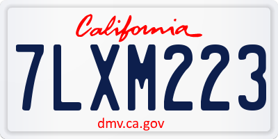 CA license plate 7LXM223