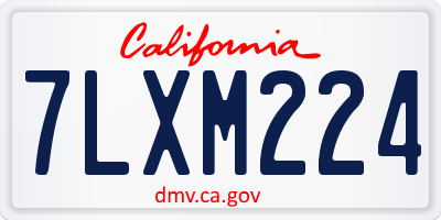 CA license plate 7LXM224