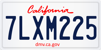 CA license plate 7LXM225