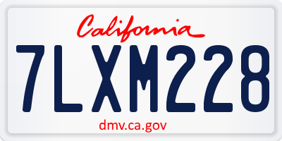 CA license plate 7LXM228