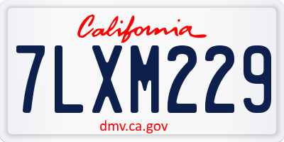 CA license plate 7LXM229