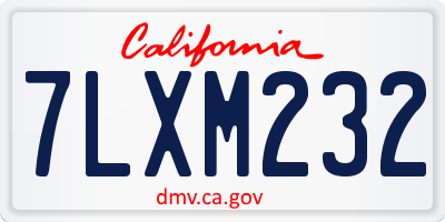 CA license plate 7LXM232
