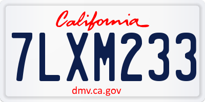 CA license plate 7LXM233