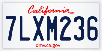 CA license plate 7LXM236
