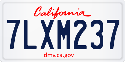 CA license plate 7LXM237