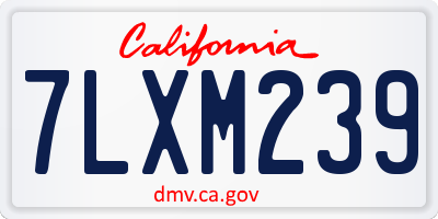 CA license plate 7LXM239