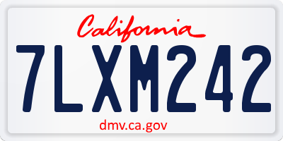CA license plate 7LXM242