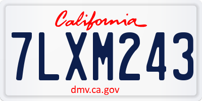 CA license plate 7LXM243