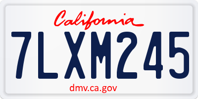 CA license plate 7LXM245