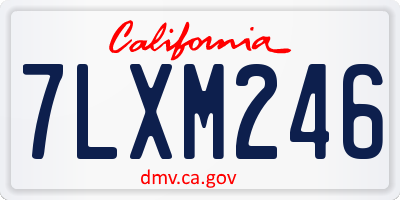 CA license plate 7LXM246