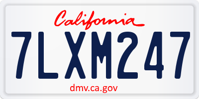 CA license plate 7LXM247