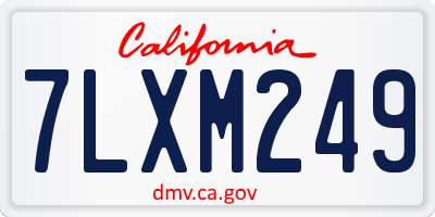 CA license plate 7LXM249