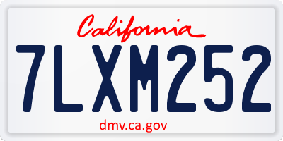 CA license plate 7LXM252