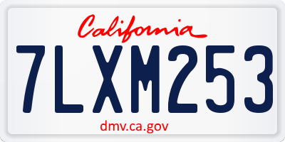 CA license plate 7LXM253