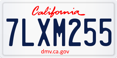 CA license plate 7LXM255