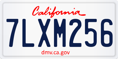 CA license plate 7LXM256