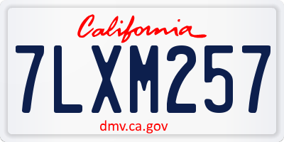 CA license plate 7LXM257
